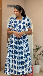 Blue Cotton Maxi - 3096