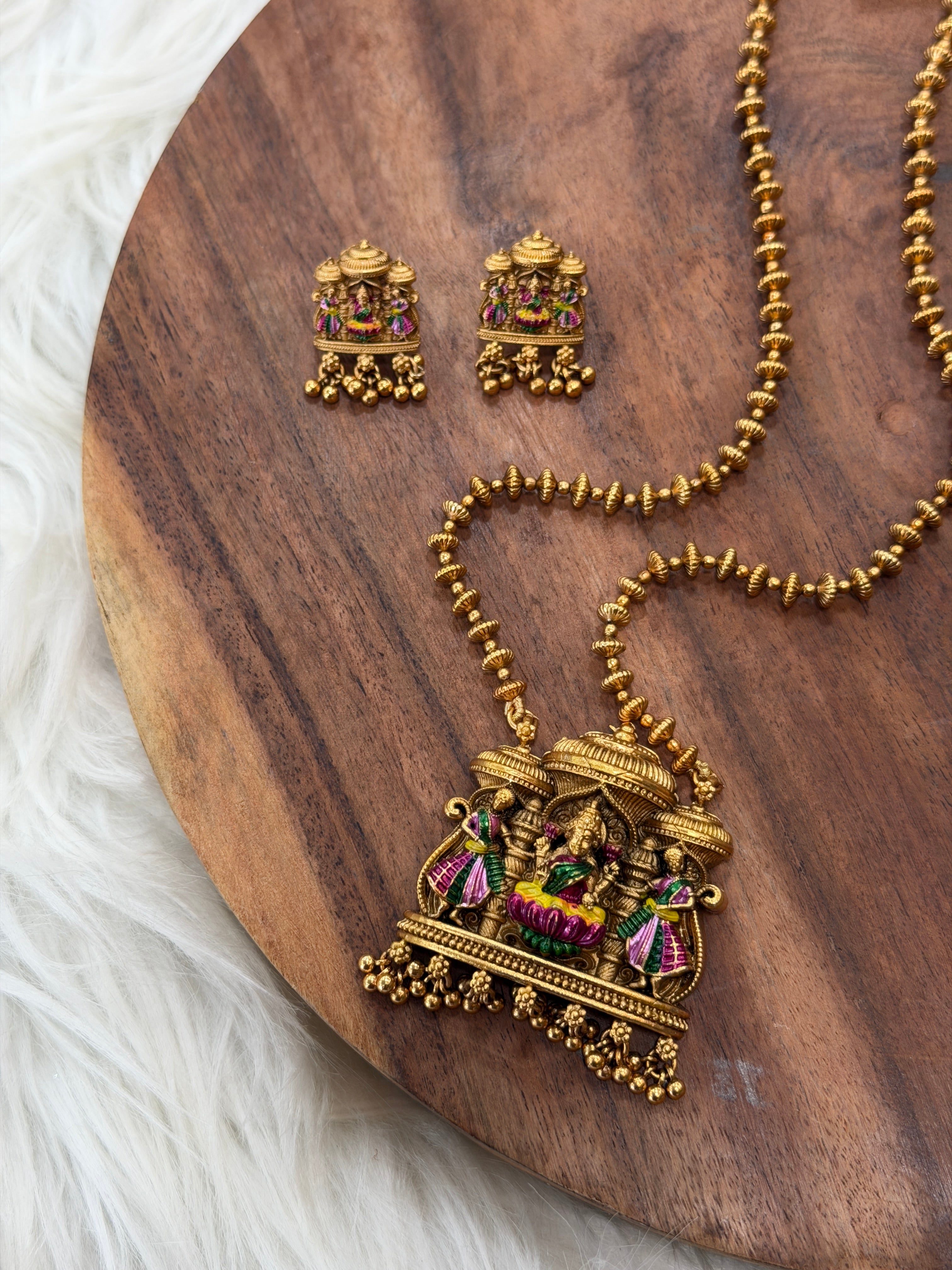 Antique Lakshmi Temple Jewellery Set - 3356