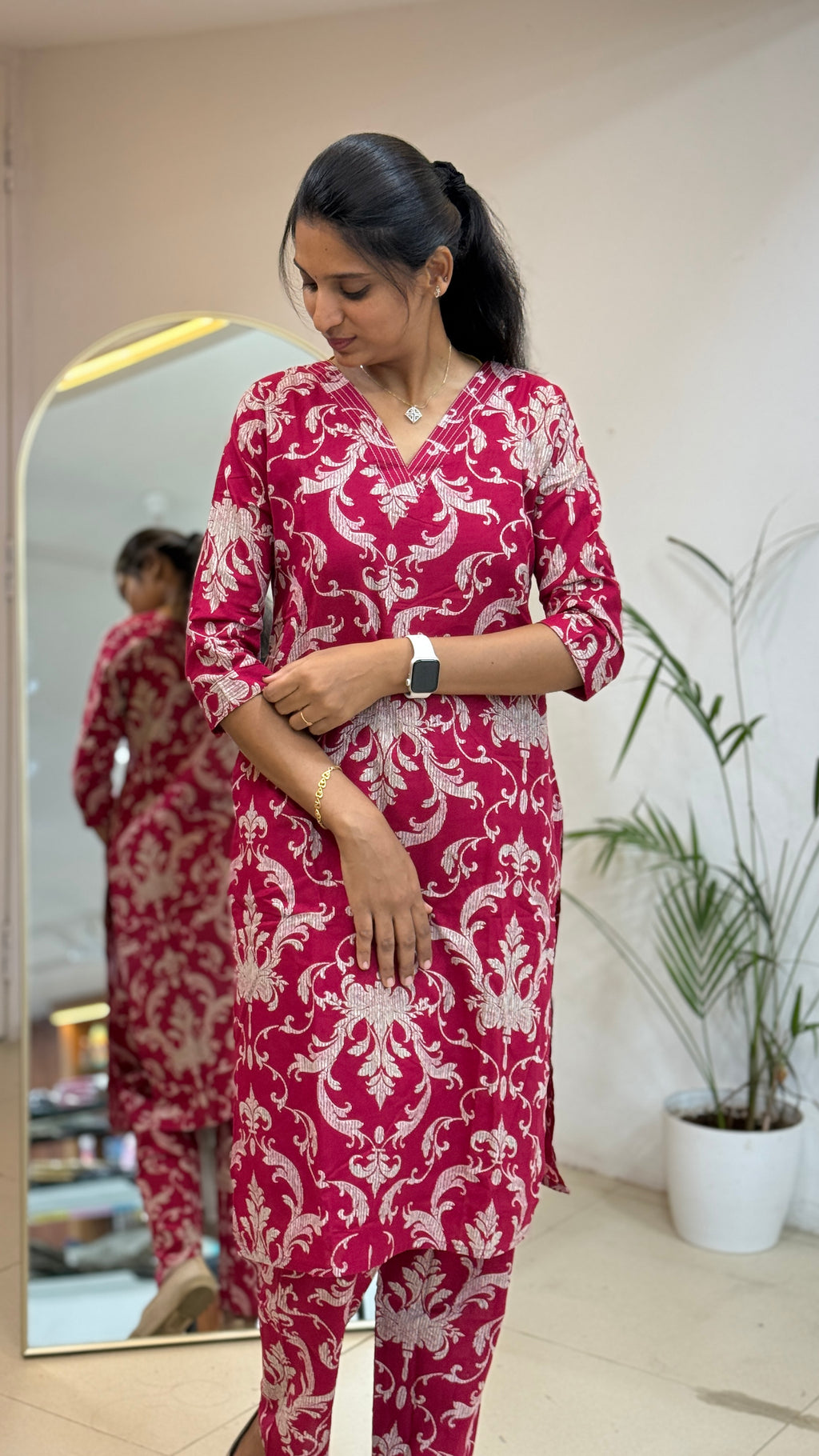 Rani Pink Cotton Coord Set - 3150
