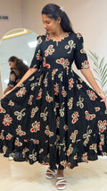 Black Heavy Rayon Feeding Maxi - 3418