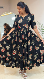 Black Heavy Rayon Feeding Maxi - 3418