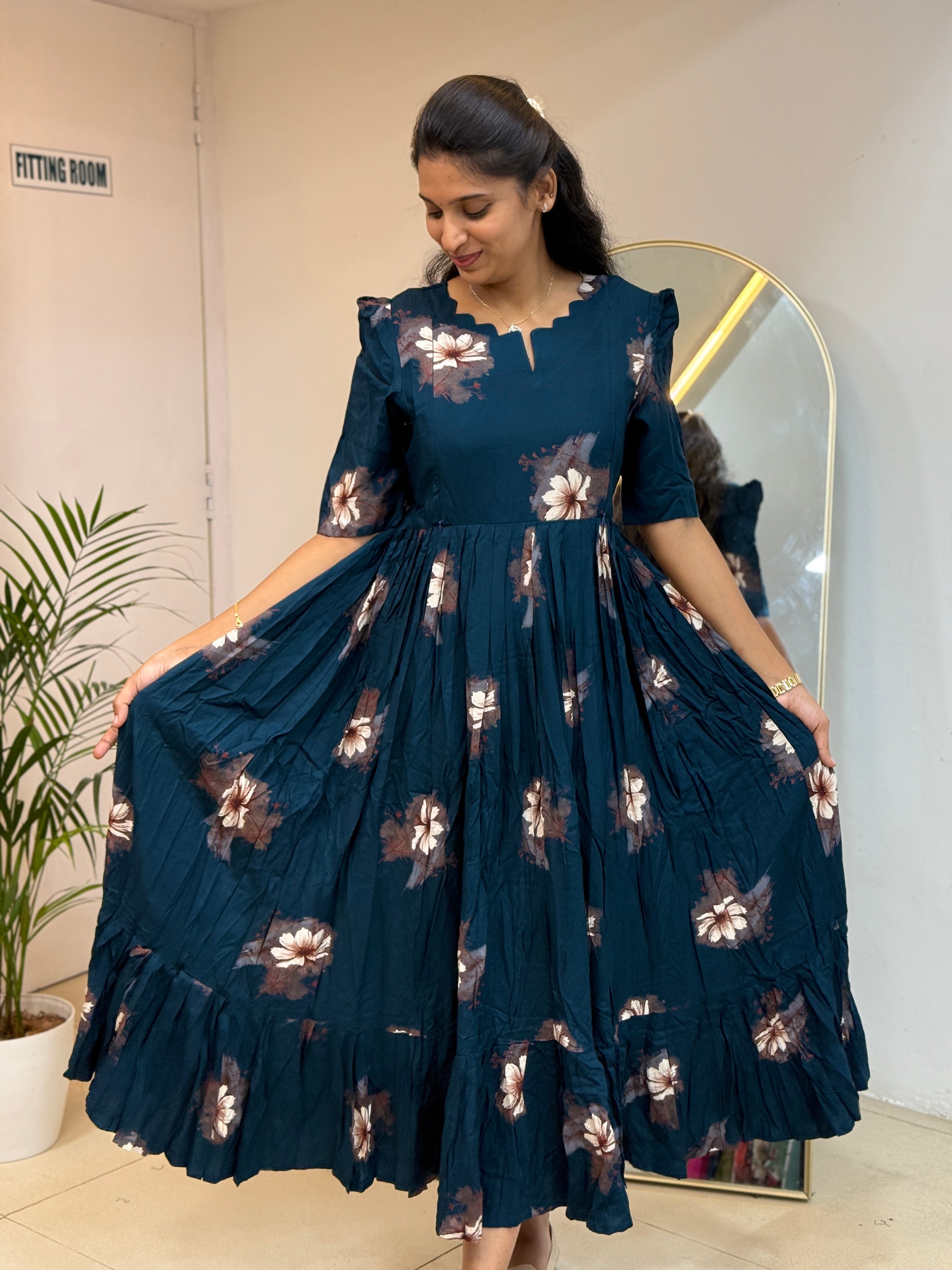 Rich Teal Blue Feeding Maxi