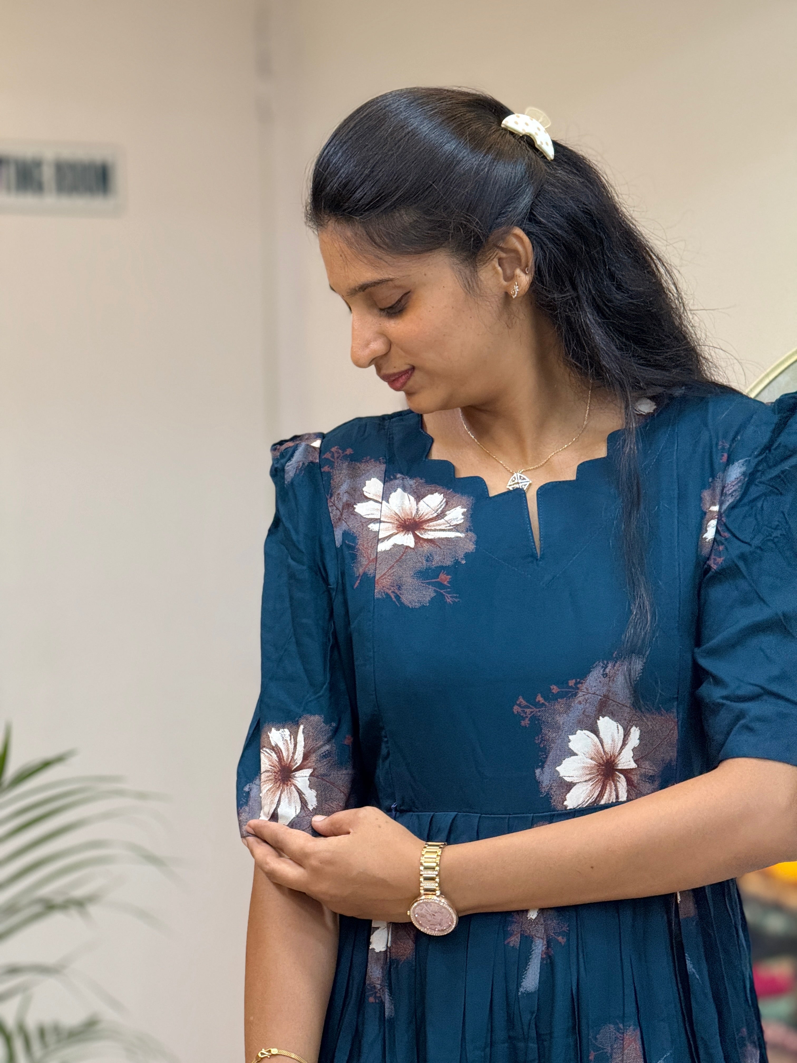 Rich Teal Blue Feeding Maxi