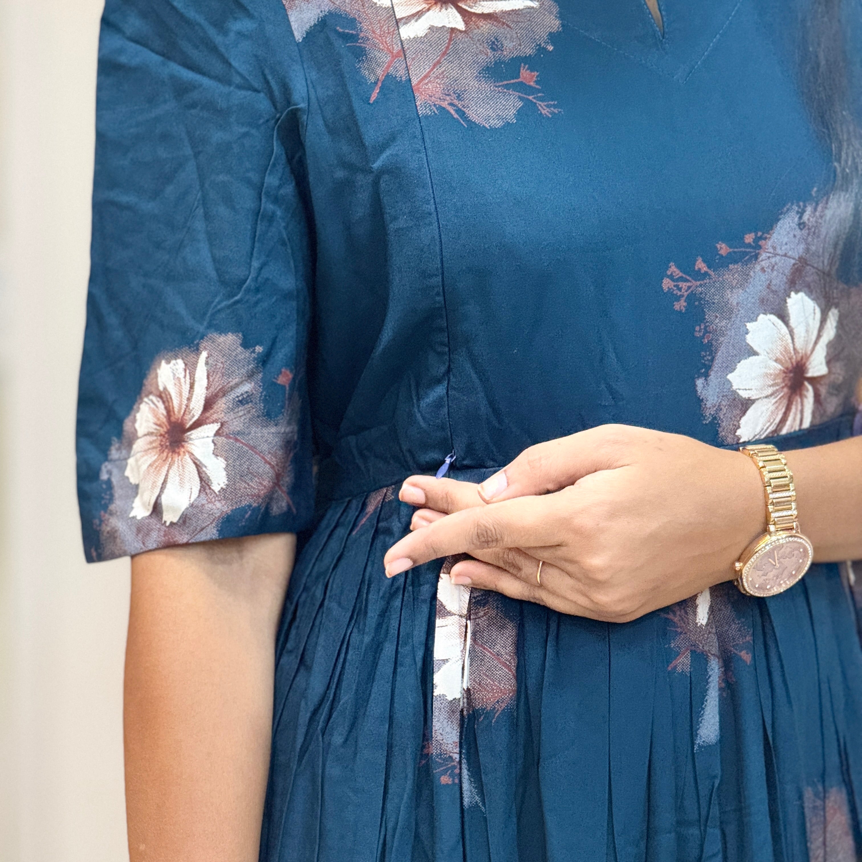 Rich Teal Blue Feeding Maxi