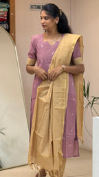 Onion Pink Handloom Cotton Salwar Set-2931
