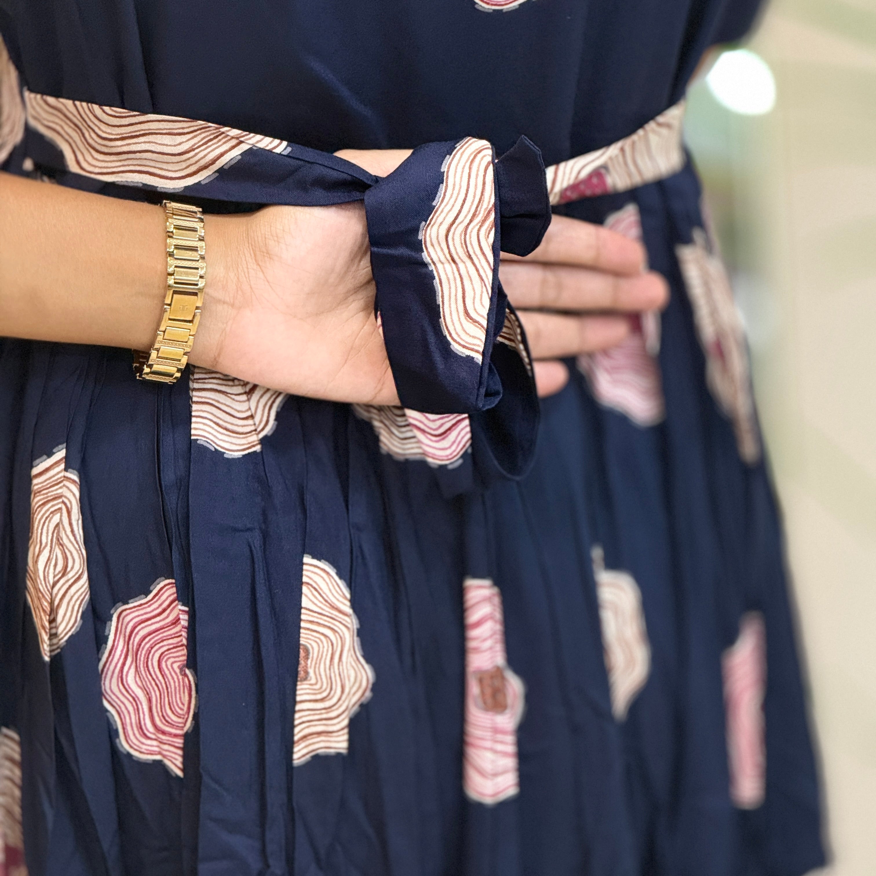 Navy Blue Flower Maxi - 2828
