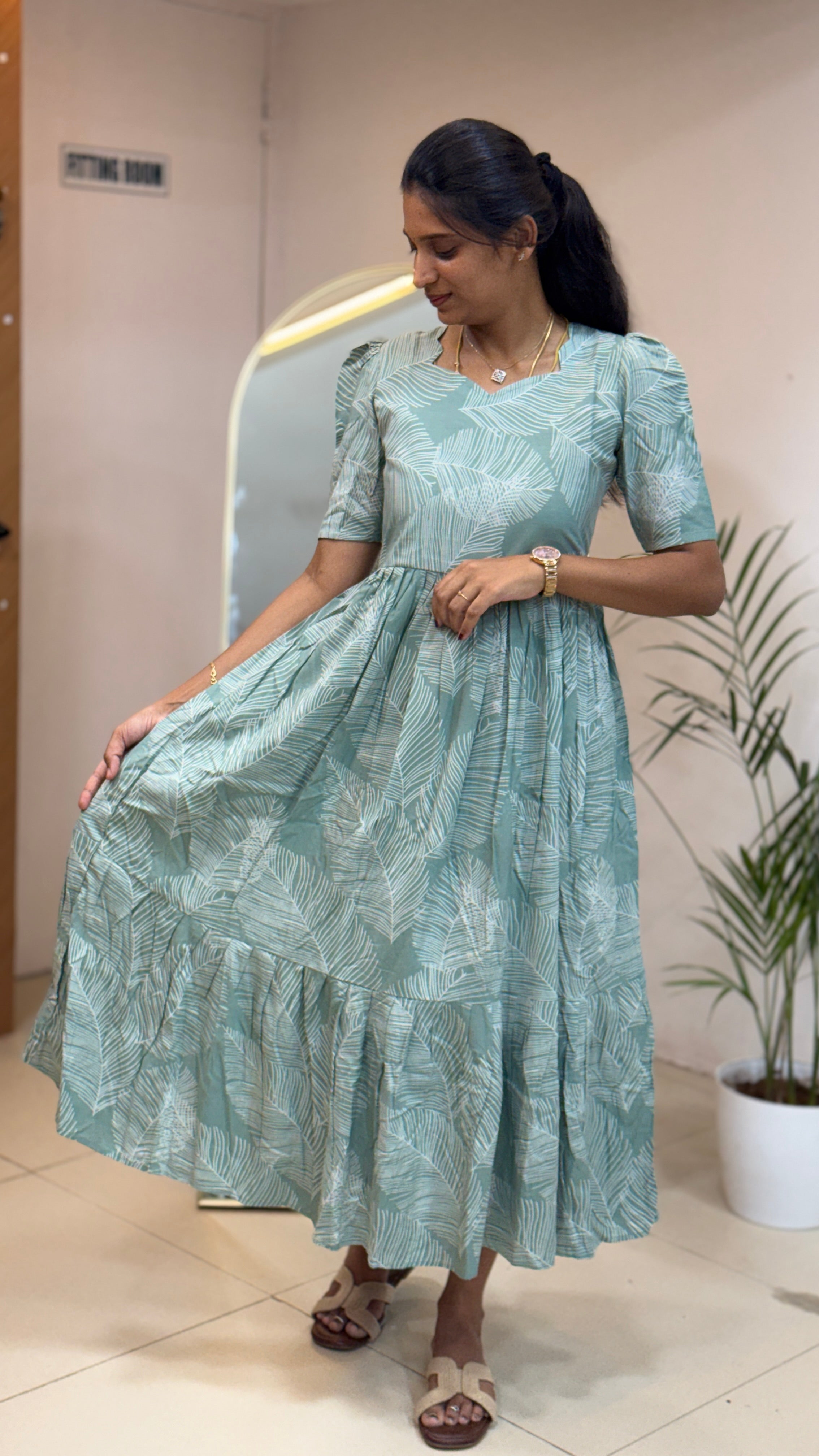 Piata Green Rayon Maxi - 2961