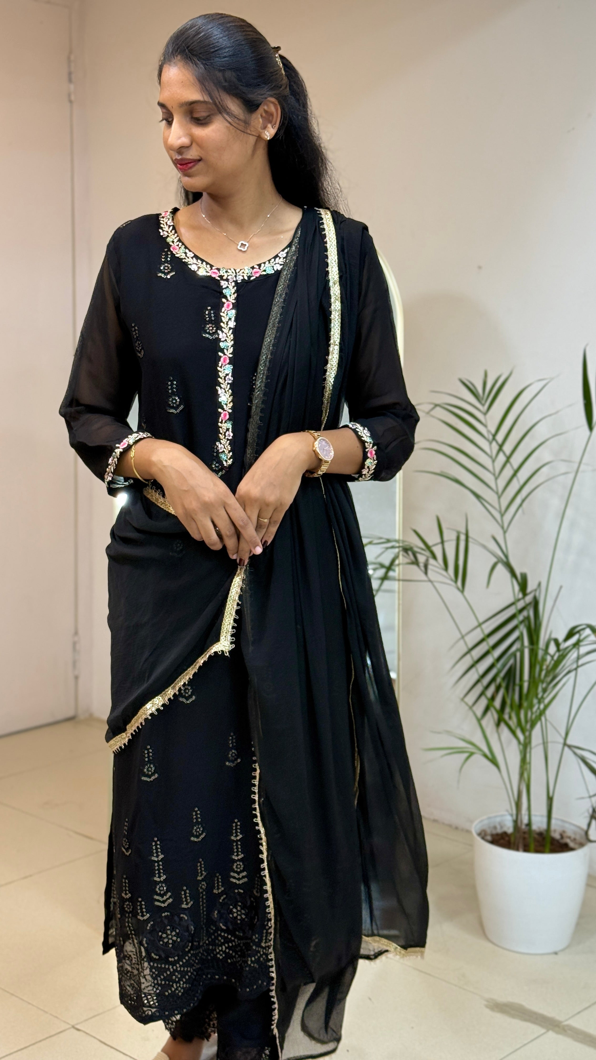 Black Grand Salwar Set -2980