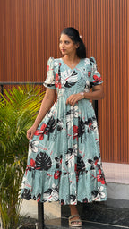 Sky Blue Rayon Feeding Maxi -3085