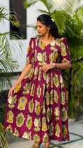 Purple Cotton Feeding Maxi - 3090