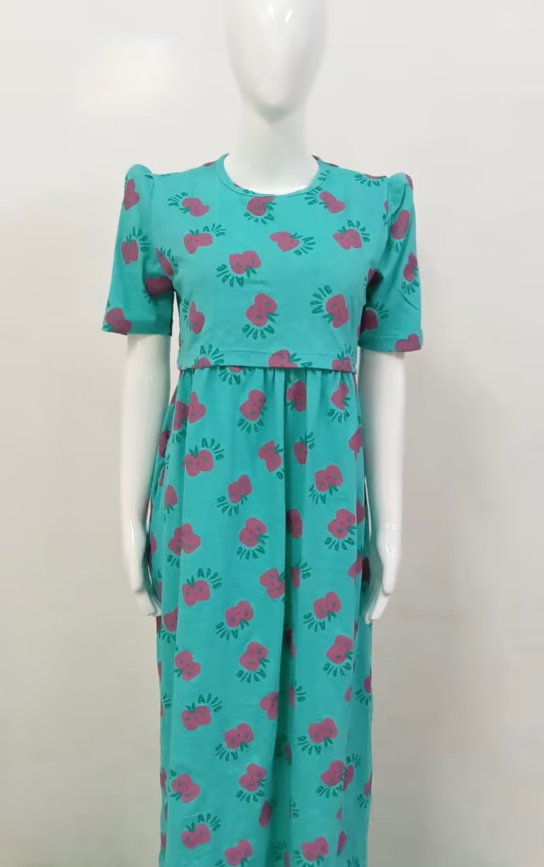 Bluish Green Zipless Maternity Wear