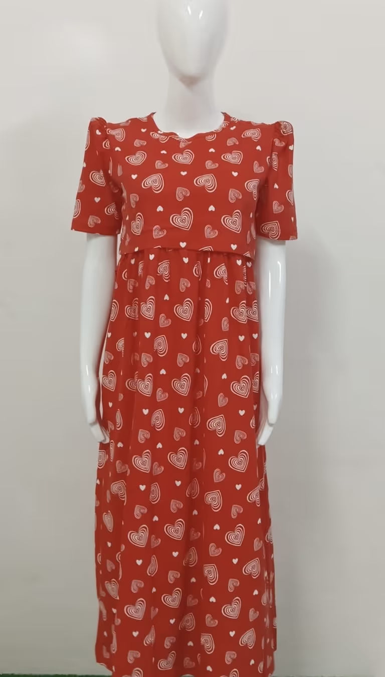 Vibrant Red Zipless Maternity Wear