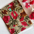 Beige Colour Red Flower Print Kurti