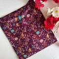 Deep Burgundy Large Scale Flower Print Kurti