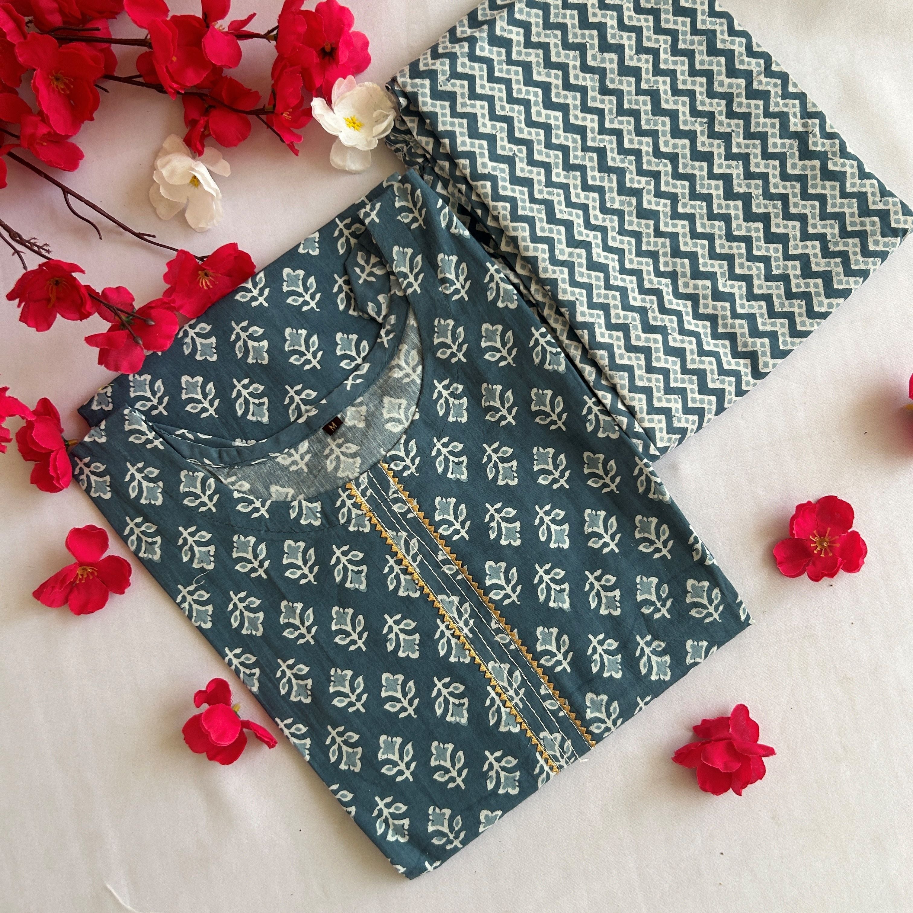 Deep Teal Blue Kurti With Pant