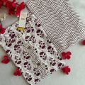 Maroon Floral Print Kurti With Pant