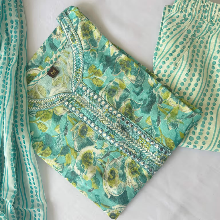 Aqua Blue Kurti Set