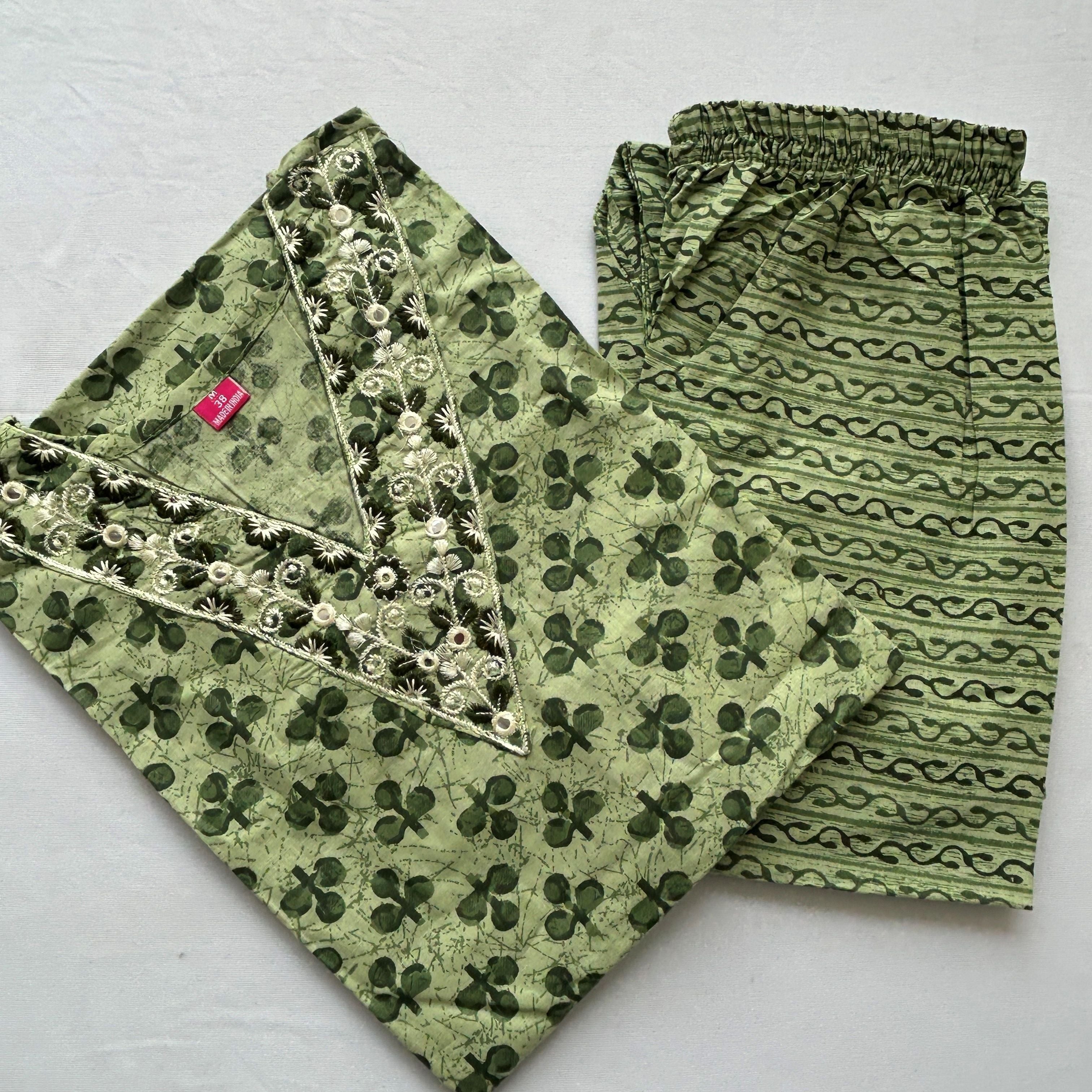 Leafy Green Kurti Set