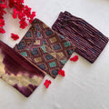 Dark Maroon Plum Base Kurti Set