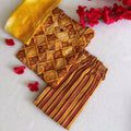 Rich Mustard Yellow Geometric Kurti Set