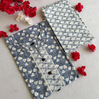 Greyish Blue Kurti Set