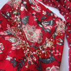 Festive Red Large Motif Print Kurti Set