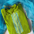 Bright Green Kurti And Dupatt Set