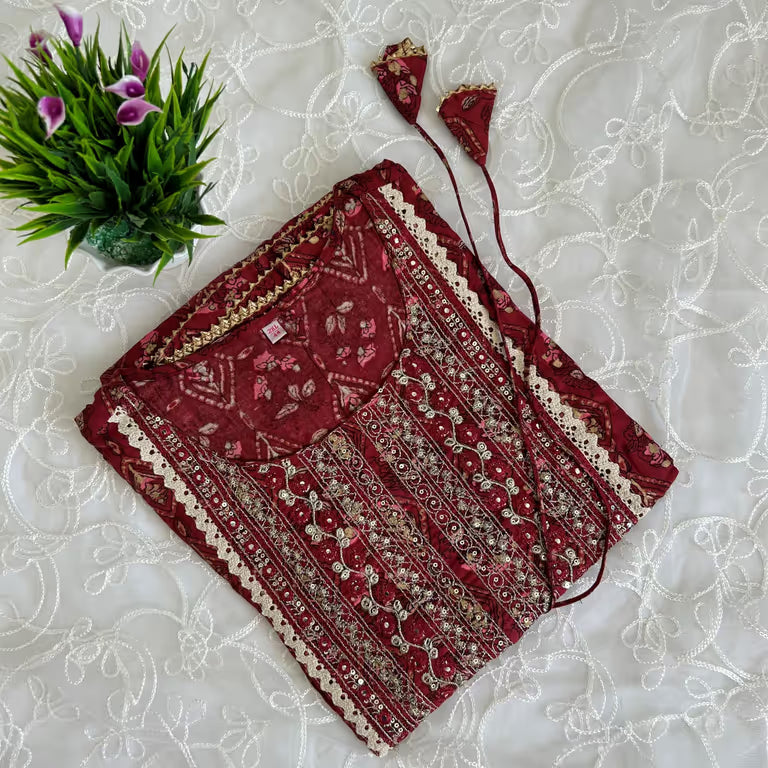 Deep Red Elegant Kurti