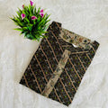 Deep Black Diagonal Stripes Pattern Kurti