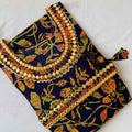 Navy Blue With MultiColour Print Umbrella Kurti