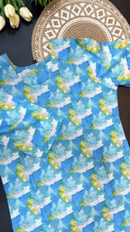Aqua Breeze Abstract Kurti