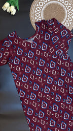 Crimson Ikat Charm Kurti
