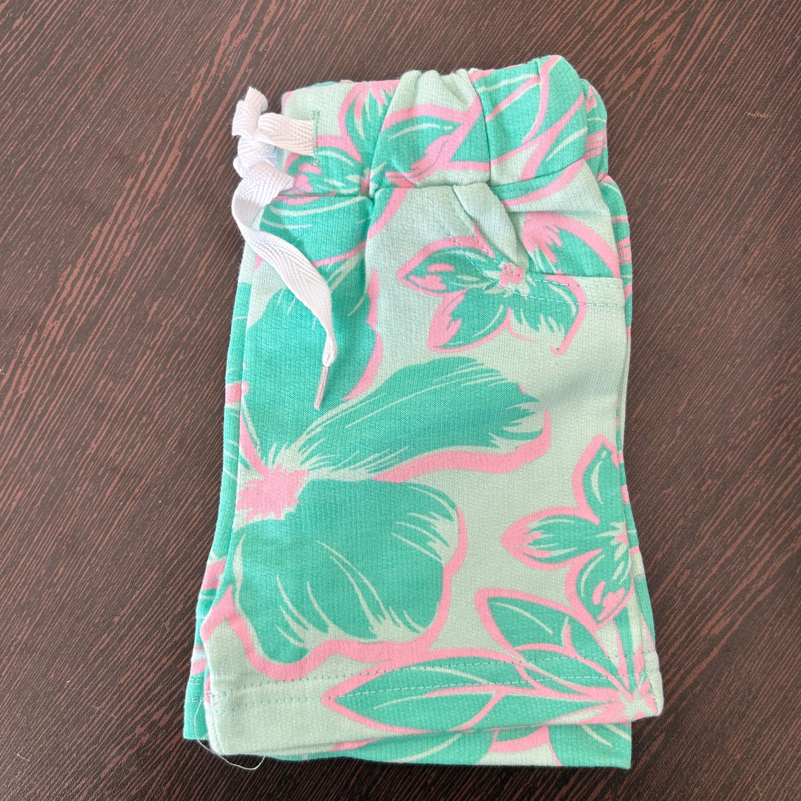 Mint Green Pastel Pink Tropical  Kid Unisex Short