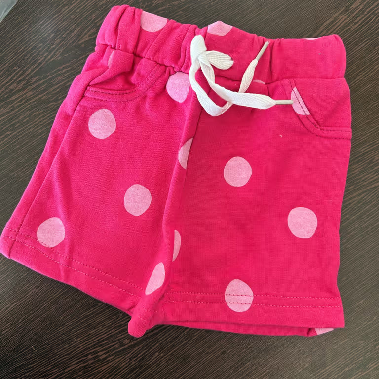 Bright Pink Polka Dot Pattern Kid Unisex Short