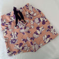 Peach Color Cartoon Print Kid Unisex Short