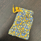Light Blue Yellow Floral Print Kid Unisex Short