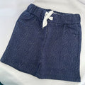 Navy Blue Polka Dots Print Kid Unisex Short