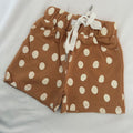 Earthy Brown Polka Dot Print Kid Unisex Short
