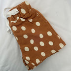 Earthy Brown Polka Dot Print Kid Unisex Short