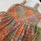 Pastel Shade Orange Green Purple Sharara Set