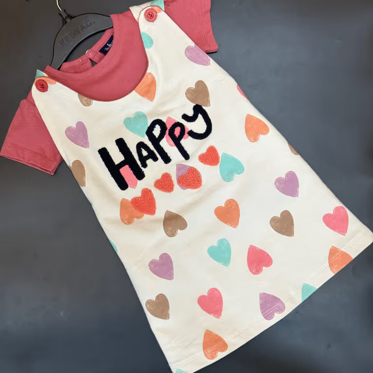 Happy Hearts Dungaree Dress