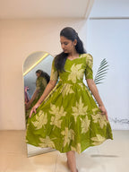 Olive Maple Print Maxi