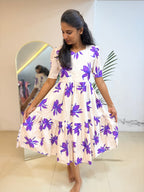Ivory Violet Swing Maxi