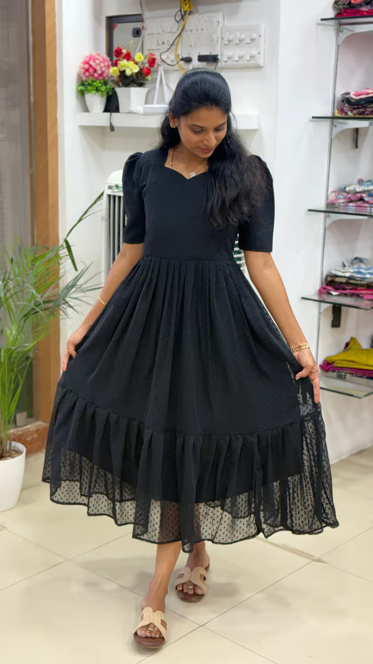 Midnight Elegance Tiered Maxi-(2631)