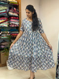 Indigo Blossom Flare Maxi - (2640)