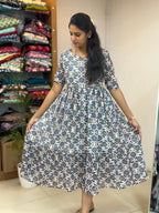 Indigo Blossom Flare Maxi - (2640)