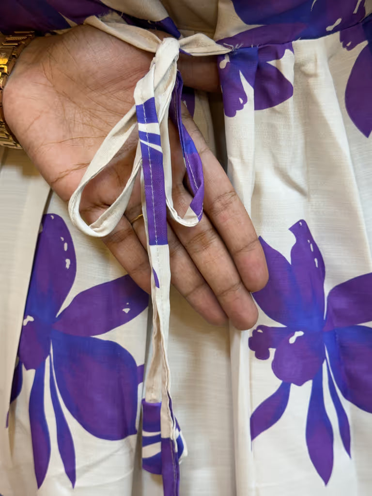 Ivory Violet Swing Maxi