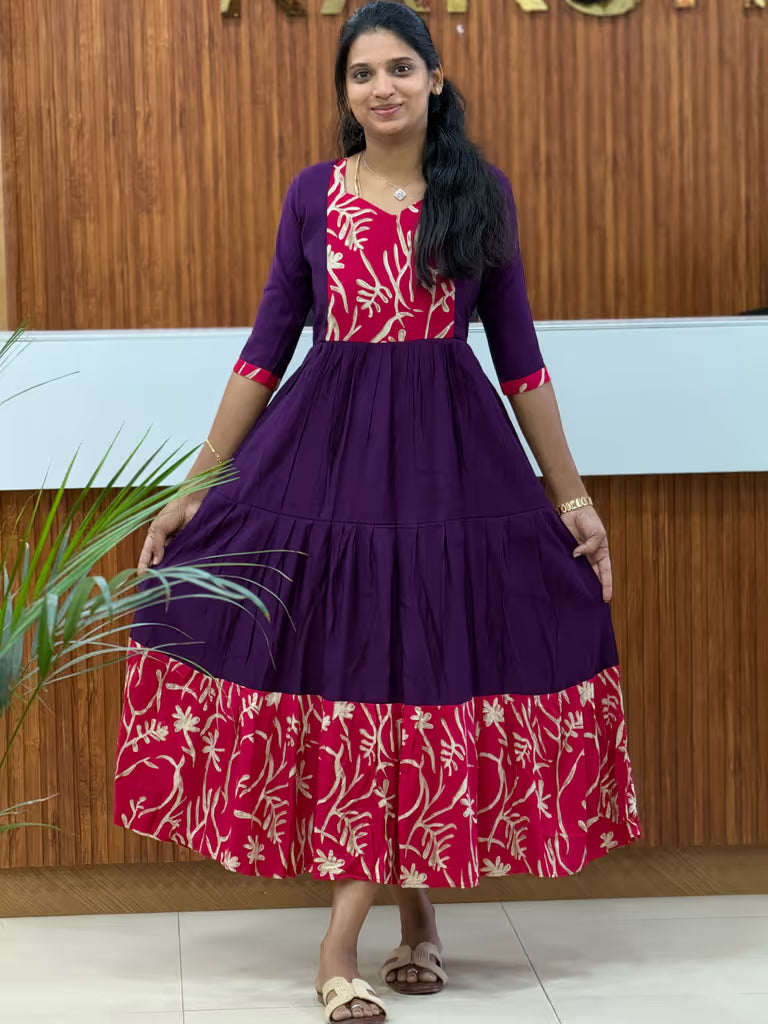Royal Plum Bloom Maxi-(2636)