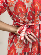 Coral Bloom Tiered Maxi