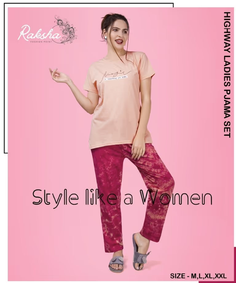 Peach Colour Night Wear